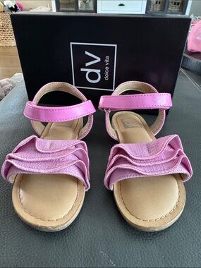 Dolce Vita Kids Lil Corah Pink Ruffle Strap Sandals
